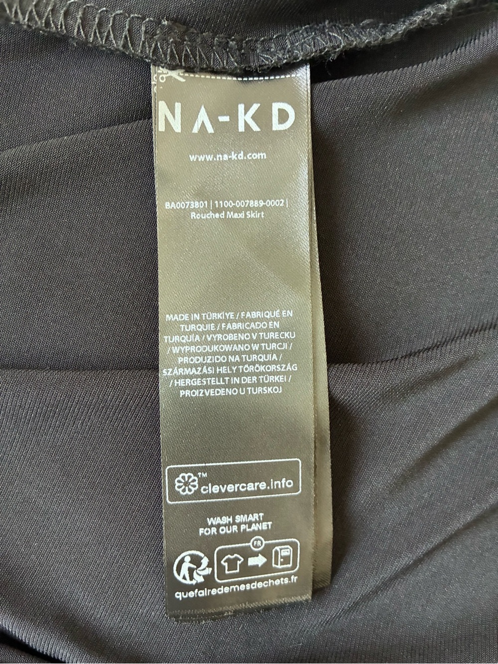 Na-Kd Black Ruched Maxi Skirt - Picture 4 of 5
